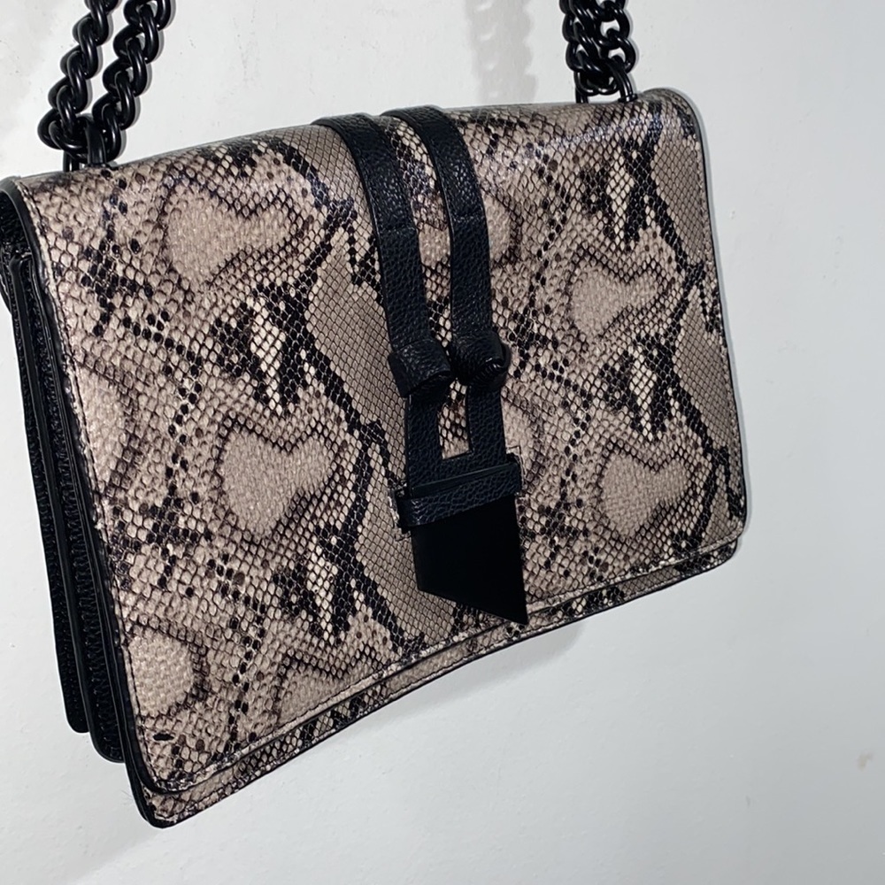 Foley + Corinna purse snake print chain crossbody leather shoulder bag rectangle